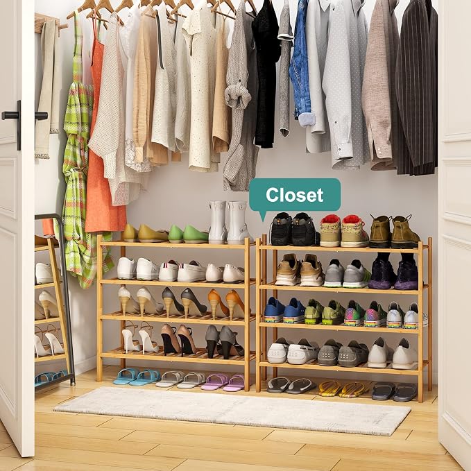 viewcare 4-Tier Bamboo Shoe Rack - Image 2
