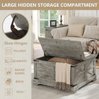 Furnideco Farmhouse Lift Top Coffee Table, Square Wood Center Table - Image 8