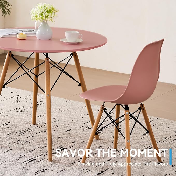 5-Piece Round Dining Table Set, Small 31.5" Kitchen Table Chairs Set of 4 Space - Image 4