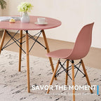 5-Piece Round Dining Table Set, Small 31.5" Kitchen Table Chairs Set of 4 Space - Image 4