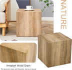 16'' Cube Coffee Table with Wood Grain Pattern, Square No Assembly End Table - Image 6