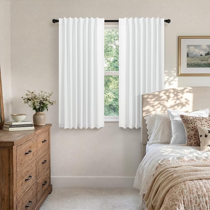 Short Blackout Curtains 54 Inch Length 2 Panels - Image 2