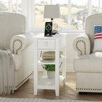 ChooChoo Narrow End Table with Charging Station, Side Table Living Room with - Image 4