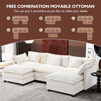Ihanherry 111.4" U Shaped Cloud Couch Modern Modular Sectional Sofa - Image 5