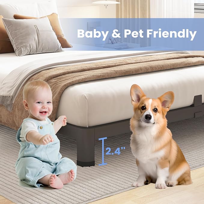 ROIL 4 inch Metal Queen Bed Frame - Image 6