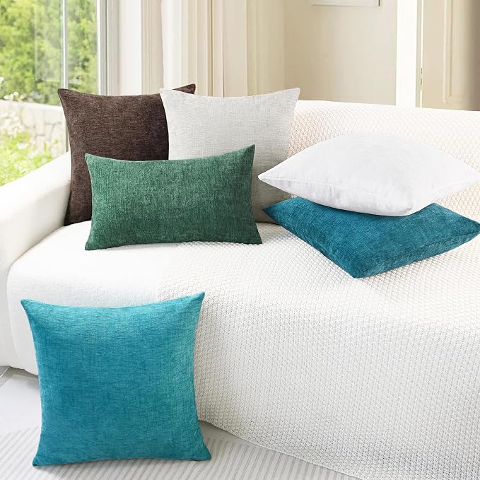 CaliTime Decorative Couch Throw Pillow Covers 26 X 26 Inches True White | Pack - Image 4