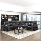 Lexicon 118" Power Reclining Sectional Sofa, Wall Hugger, 2 Recliner Seats - Image 10