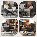 MBOOYOME Lazy Chair with Ottoman, Modern Accent Lounge Armchair with Armrests - Image 9