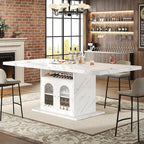 HSH Dining Table for 4–6, Wood Rectangle Dinner Table - Image 7