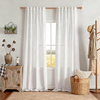 MYSKY HOME Floor to Ceiling Curtains 102 Inches Long White Sheer Window Drapes - Image 2
