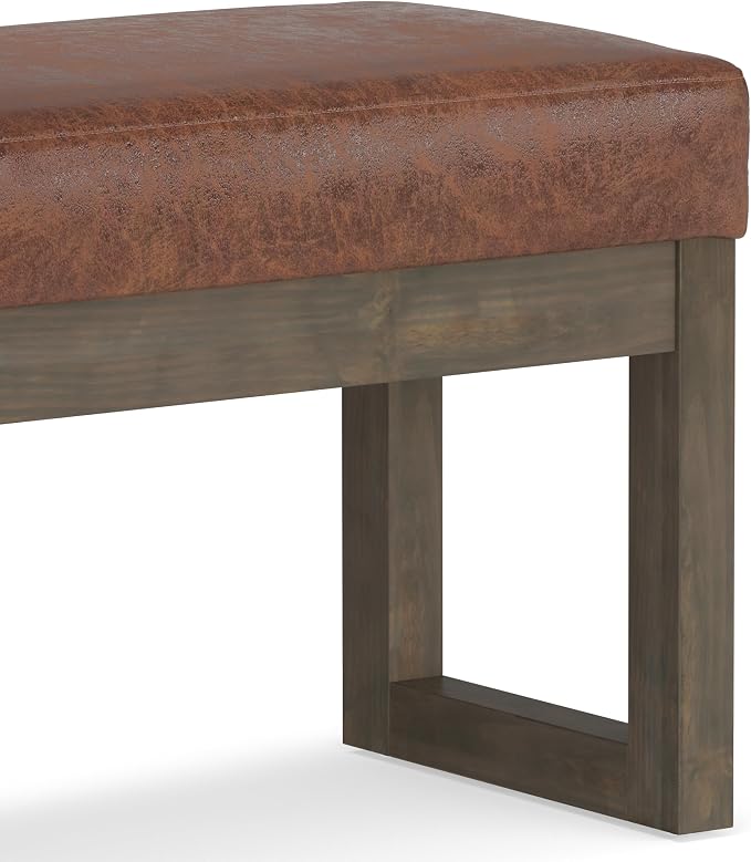 SIMPLIHOME Milltown Small Ottoman Bench - Image 9