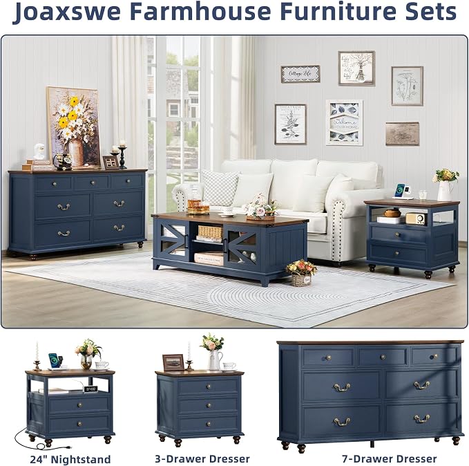 Joaxswe Farmhouse 54" 7 Drawers Dresser - Image 3