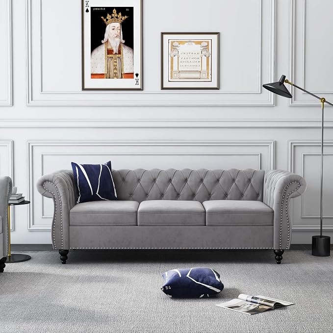 QHITTY 2 Piece Living Room Set, Sectional Chesterfield Sofa Chair Contemporary - Image 7