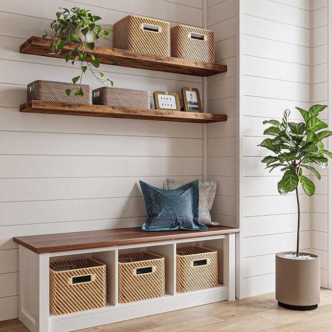 Fixwal Wood Floating Shelves for Wall, 47.2" Long Heavy Duty Wall Mounted - Image 4