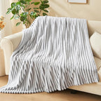NEWCOSPLAY Fleece Ribbed Cozy Throw Blanket - Image 4