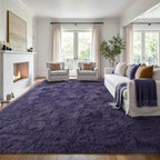 8x10 Extra Large Taro Purple Fluffy Area Rug Non-Slip - Image 3