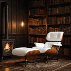Top Grain Leather, Mid Century Chaise Lounge Chair and Ottoman, Modern Chair - Image 2