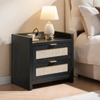 SICOTAS Black Nightstands Set of 2 Bed Side Table - Image 7