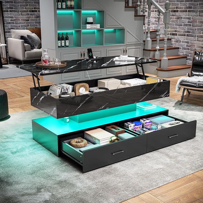 SEDETA 47.2" Lift Top Coffee Table, Coffee Tables - Image 3