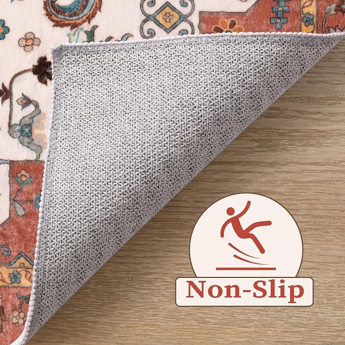 SERISSA 4x6 Washable Non Slip Boho Area Rug - Image 3