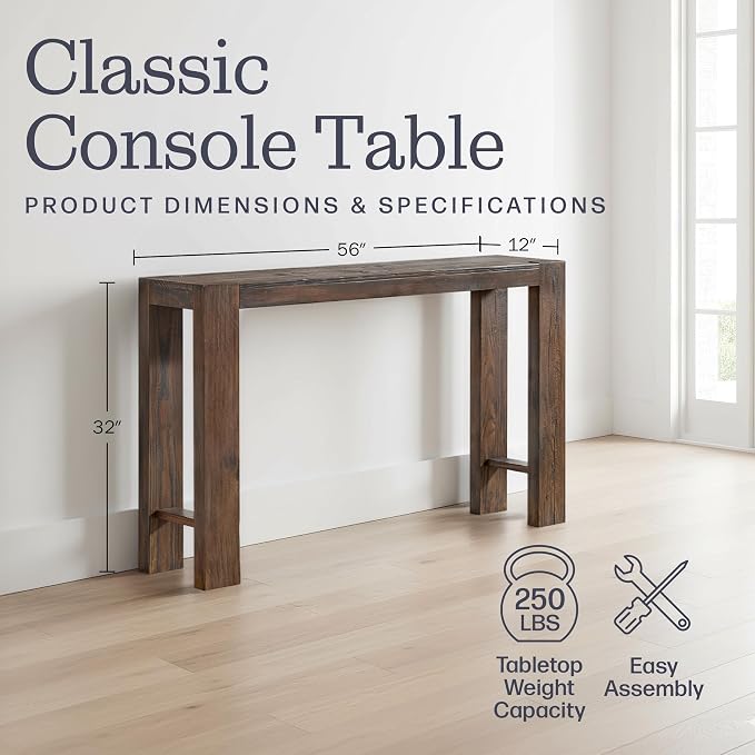 Alaterre Furniture Classic Solid Wood Console Table - Image 2