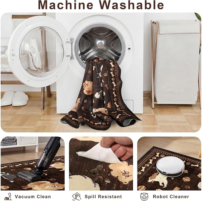 DUKINO 2x3 Bathroom Rugs, Washable Dog Kitchen Rug Non Slip, Stain Resistant - Image 8