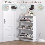 BORNOON Shoe Cabinet with Odor Control and Back Panels, Deodorizing Slim 3-Flip - Image 4