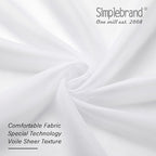 Simplebrand Sheer White Curtains 108 Inches Long, Extra Long Rod Pocket Solid - Image 5