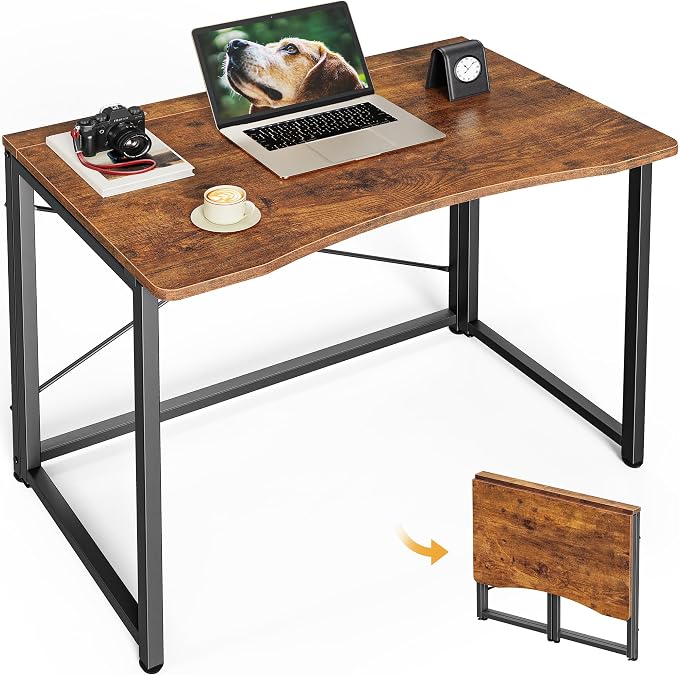 Huuger Folding Desk for Small Spaces, 31.5 Inch Foldable Computer Table by Huuger