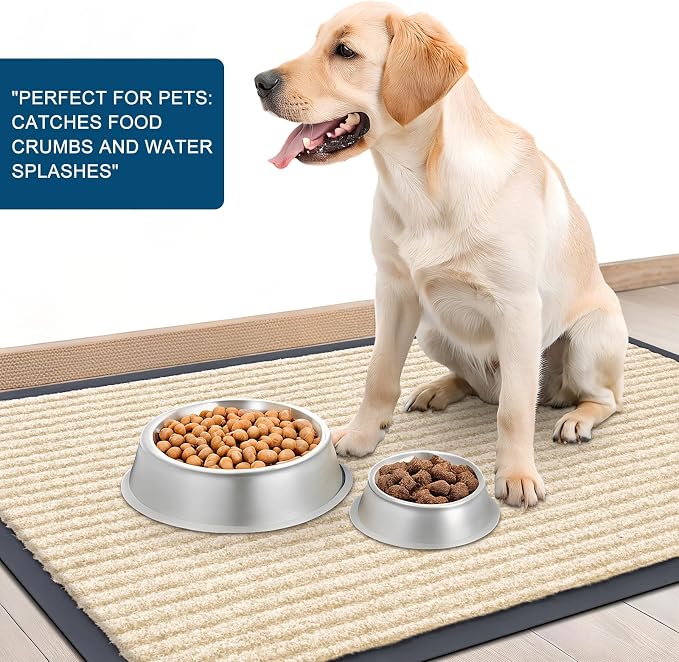 OLANLY 2-Pack Front Door Mats 59x23, Waterproof Heavy-Duty Doormats | Beige - Image 6