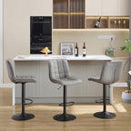 FIRAVOE Swivel Bar Stools Set of 3, Modern Adjustable Bar Stools - Image 9