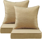 Outdoor Deep Seat & Back Cushion Set, 24 x 24 Inch Water Repellent and Fade by Supflourishia
