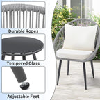 wildformers 3 Pieces Bistro Set, Woven Rope Chair - Image 5