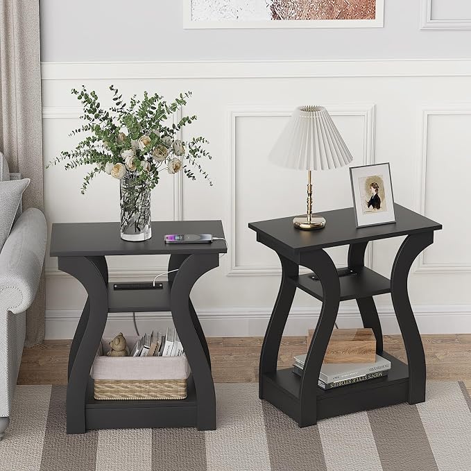 FROMJBEST End Table with Charging Station, Side Table with USB Ports and Outlets - Image 7