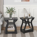 FROMJBEST Black End Table Set of 2 - Image 7