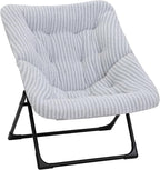 Comfy Saucer Chair for Adults, Soft Faux Fur Bedroom Chair, Accent Dorm Chairs by MordchilHF