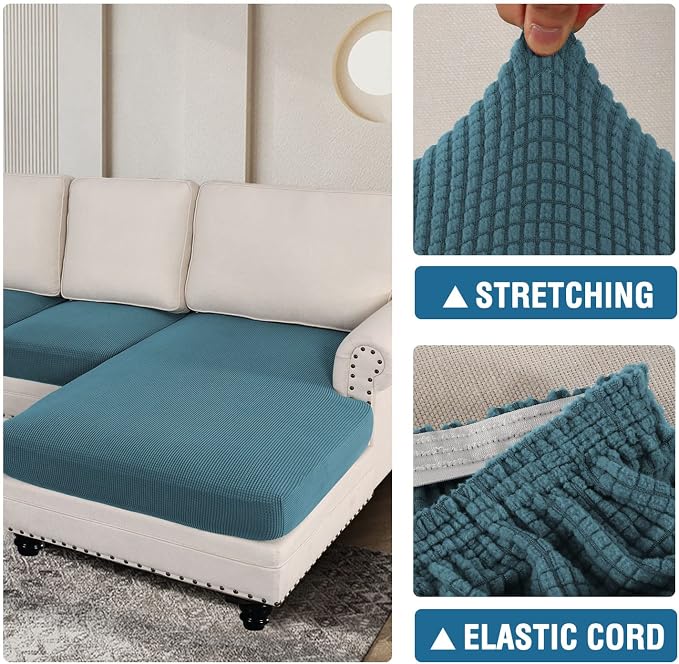 H.VERSAILTEX Sectional Couch Covers 3 Pieces Sofa Seat Cushion Covers L Shape - Image 6