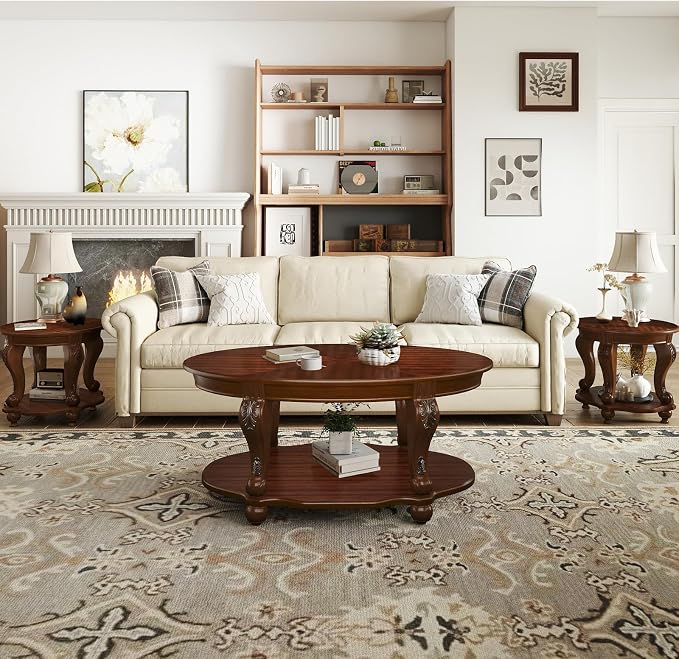 LKTART Wood Coffee Table Set - Image 2