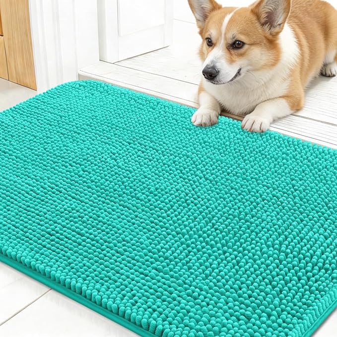 OLANLY Dog Door Mat for Muddy Paws 30x17, Super Absorbent Chenille Mud Mat | by OLANLY