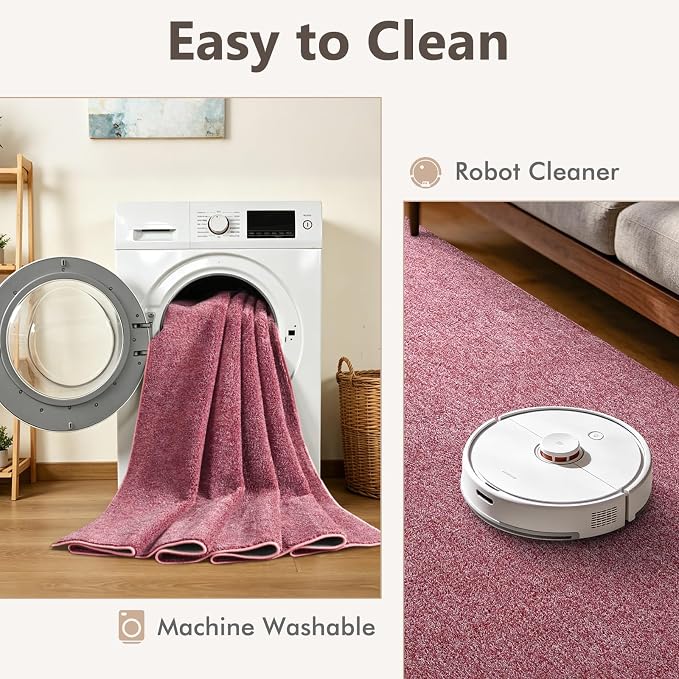 2x8 Red/White Runner Rug Washable Non-Slip - Image 6
