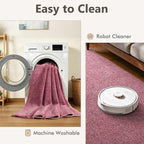 3x5 Red/White Area Rug Washable Non-Slip Soft Thin - Image 7