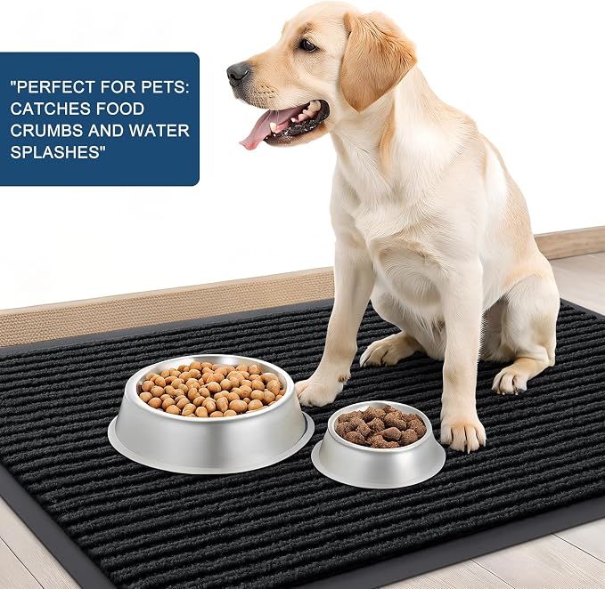 OLANLY 2-Pack Front Door Mats 71x23, Waterproof Heavy-Duty Doormats | Black - Image 6
