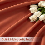 MIULEE Fall Burnt Orange Back Tab Blackout Curtains 52"x102" Length 2 Panel | - Image 6