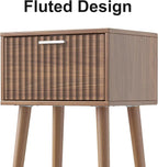 LAATOOREE Nightstands Set of 2, Small Fluted Side Table, Bedside Table - Image 5