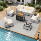 LOUVIXA 8 Piece Outdoor Patio Furniture Set, Outdoor Sectional Sofa - Image 3