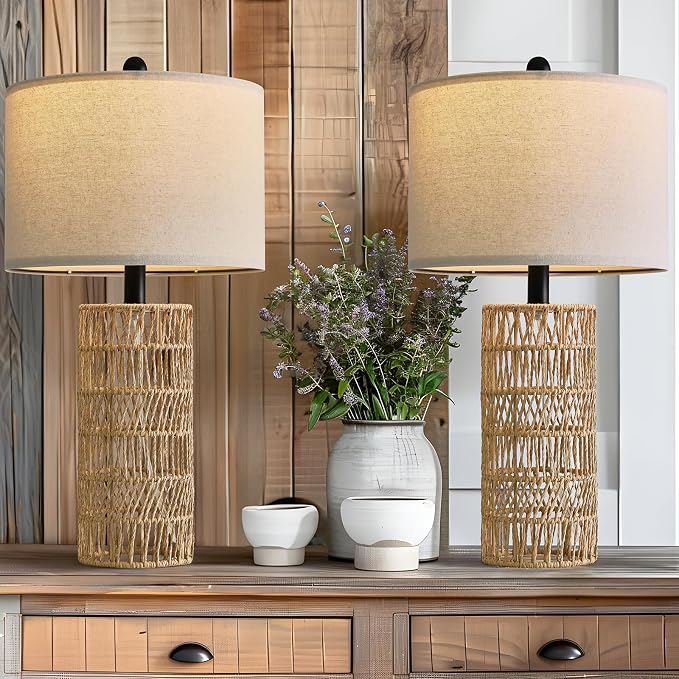 OYEARS 22.5" Boho Table Lamps Set of 2 - Image 5