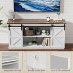 YESHOMY Farmhouse TV Stand for Televisions up to 65 Inches, Sliding Barn Doors - Image 6