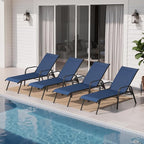 Crestlive Products Outdoor Chaise Lounge Chair, 5-Position Pool Lounge Chairs by CrestliveProducts