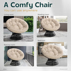 Bme 40" Ergonomic Wicker Papasan Chair - Image 6