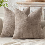 MIULEE Decorative Couch Throw Pillow Covers 22x22 Inch Light Khaki 2 Pack | by MIULEE